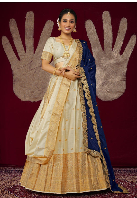 New Semi Stitiched Banarasi Lehenga Choli