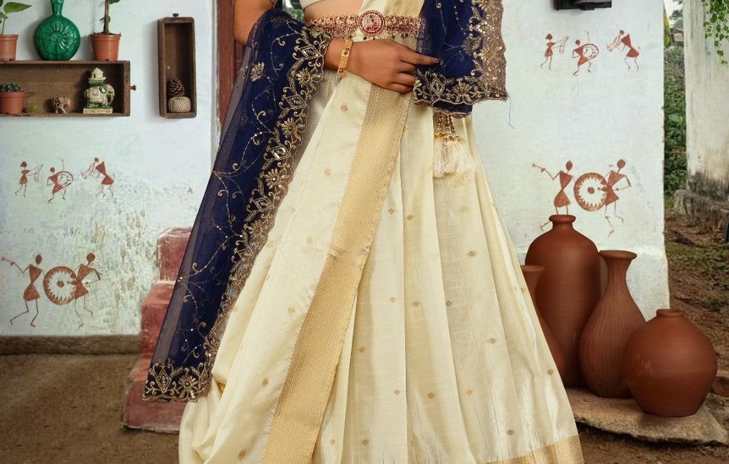 New Semi Stitiched Banarasi Lehenga Choli