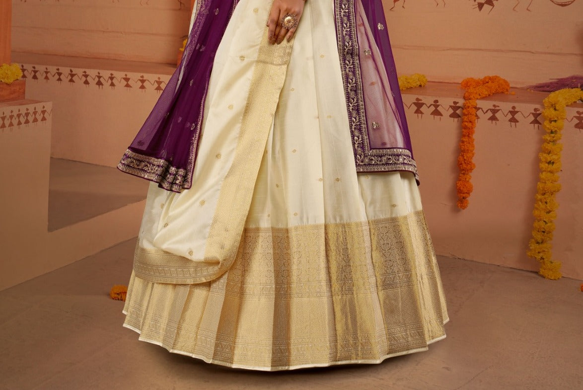 New Semi Stitiched Banarasi Lehenga Choli