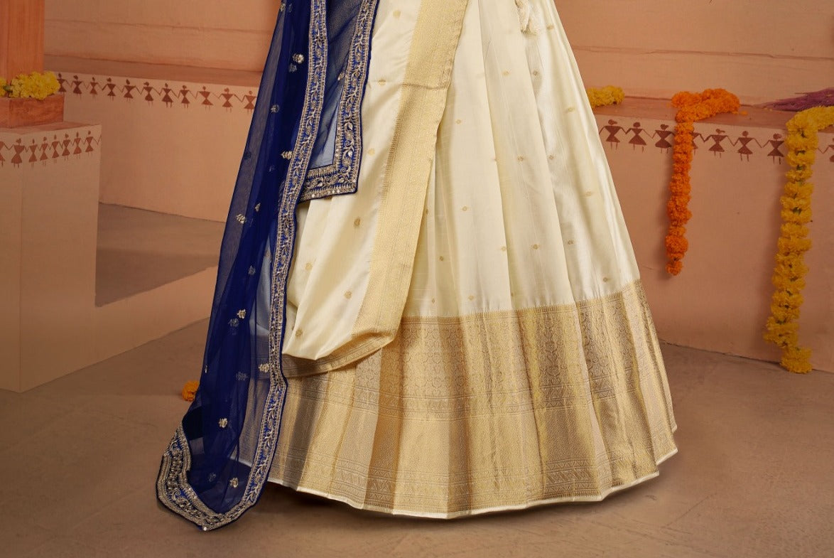 New Semi Stitiched Banarasi Lehenga Choli