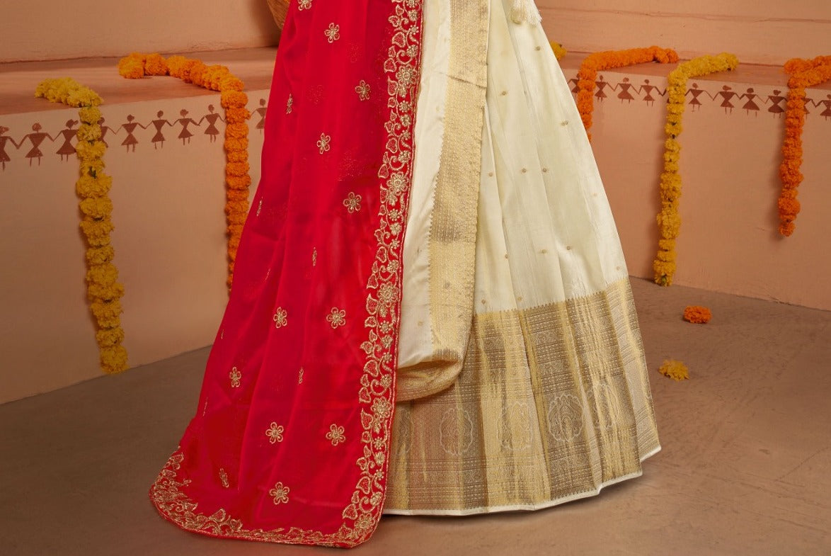 New Semi Stitiched Banarasi Lehenga Choli