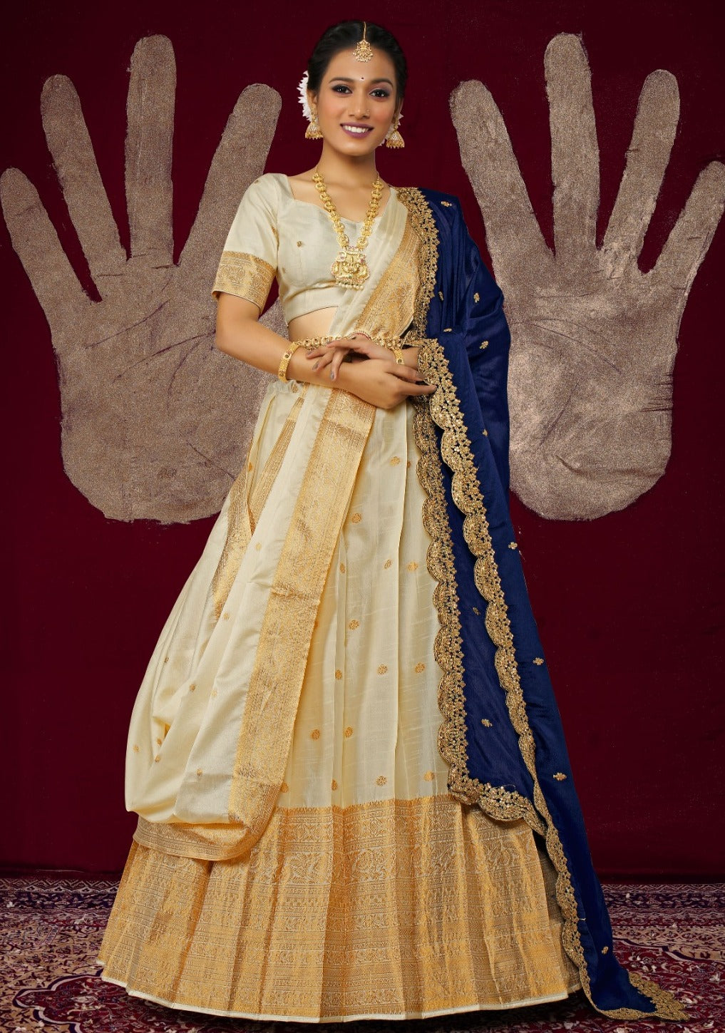 New Semi Stitiched Banarasi Lehenga Choli