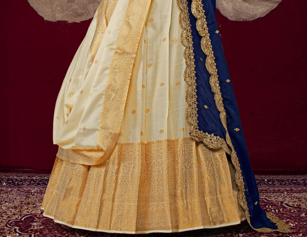 New Semi Stitiched Banarasi Lehenga Choli