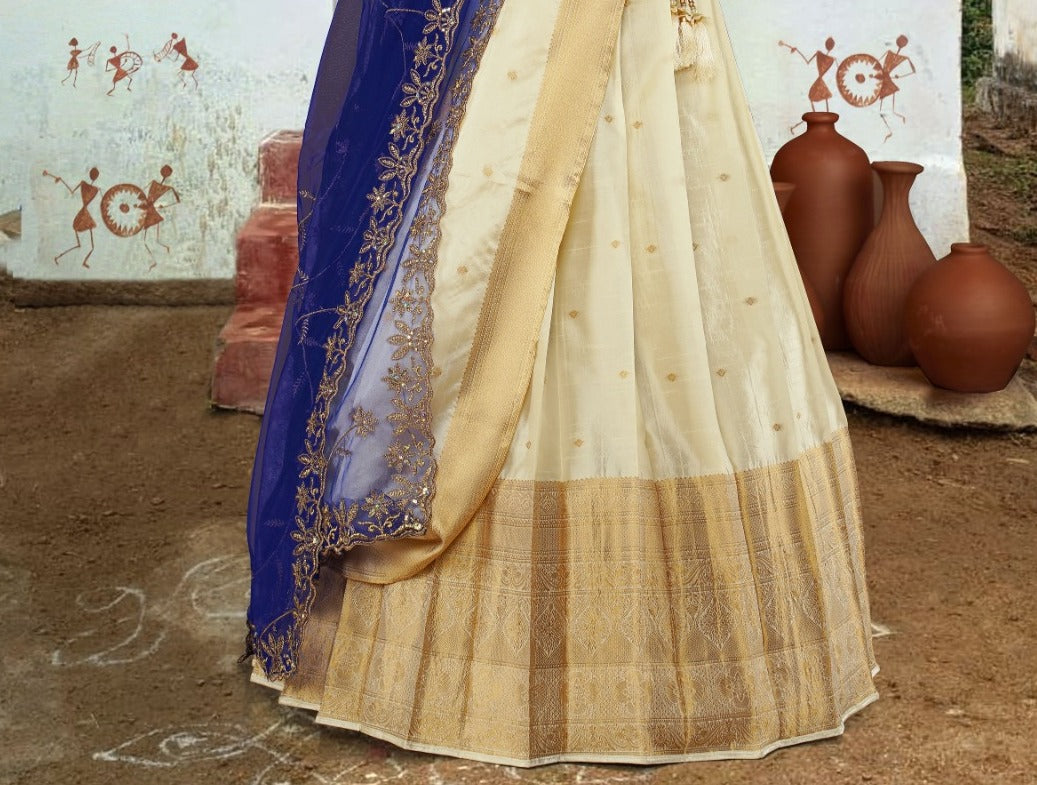 New Semi Stitiched Banarasi Lehenga Choli