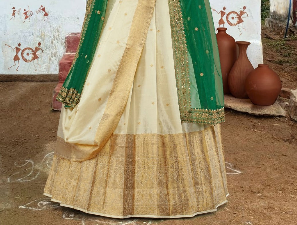 New Semi Stitiched Banarasi Lehenga Choli