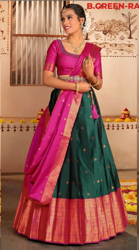 New Semi Stitiched Banarasi Lehenga Choli