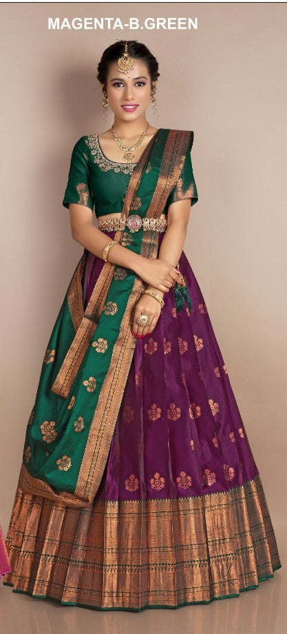 New Semi Stitiched Banarasi Lehenga Choli