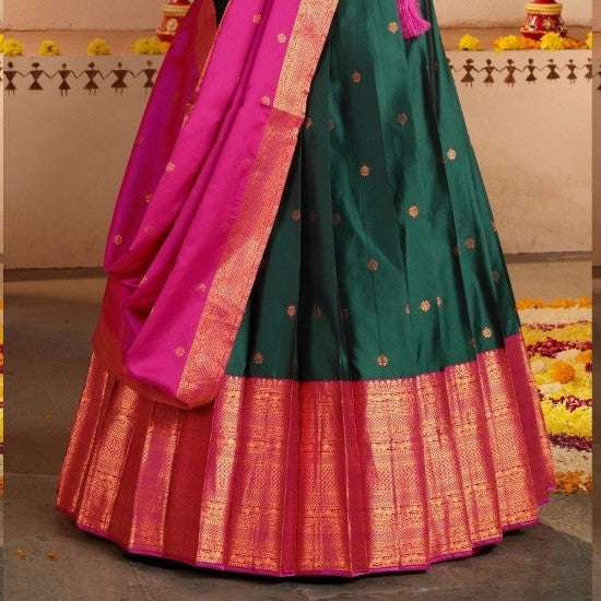 New Semi Stitiched Banarasi Lehenga Choli