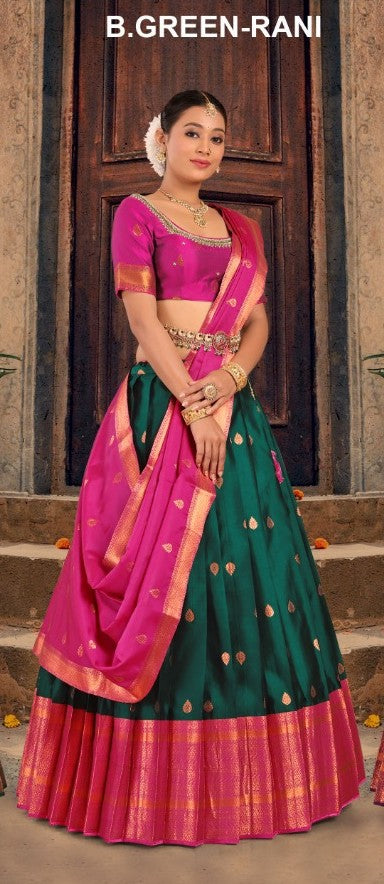 New Semi Stitiched Banarasi Lehenga Choli