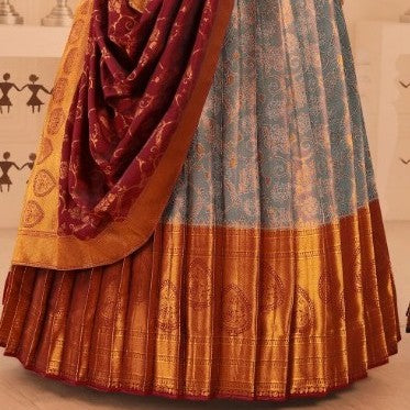 New Semi Stitiched Banarasi Lehenga Choli