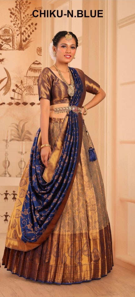 New Semi Stitiched Banarasi Lehenga Choli