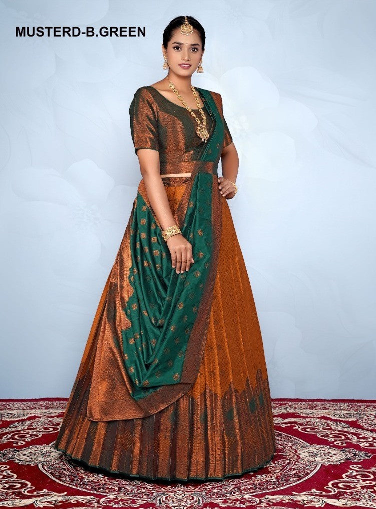 New Semi Stitiched Banarasi Lehenga Choli