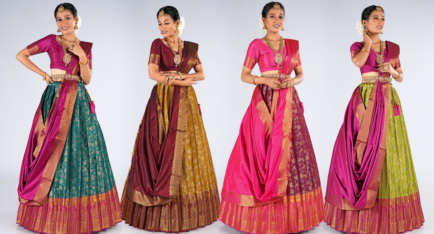 New Semi Stitiched Banarasi Lehenga Choli