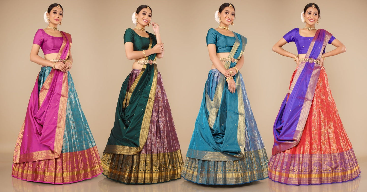 New Semi Stitiched Banarasi Lehenga Choli