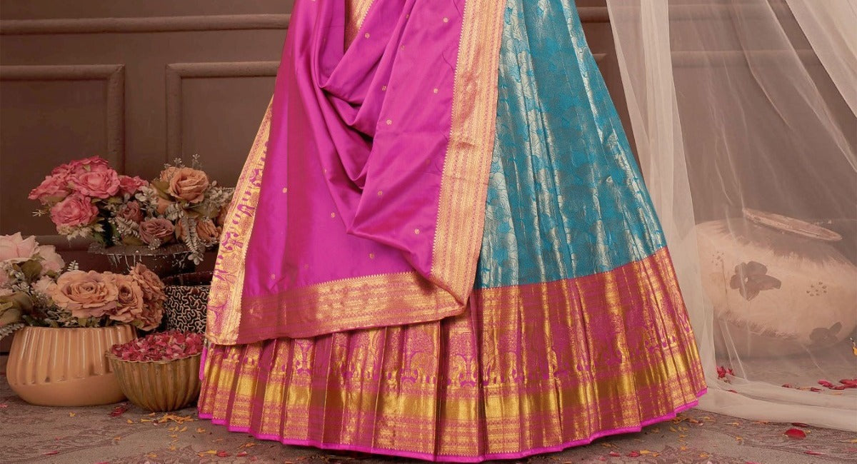 New Semi Stitiched Banarasi Lehenga Choli