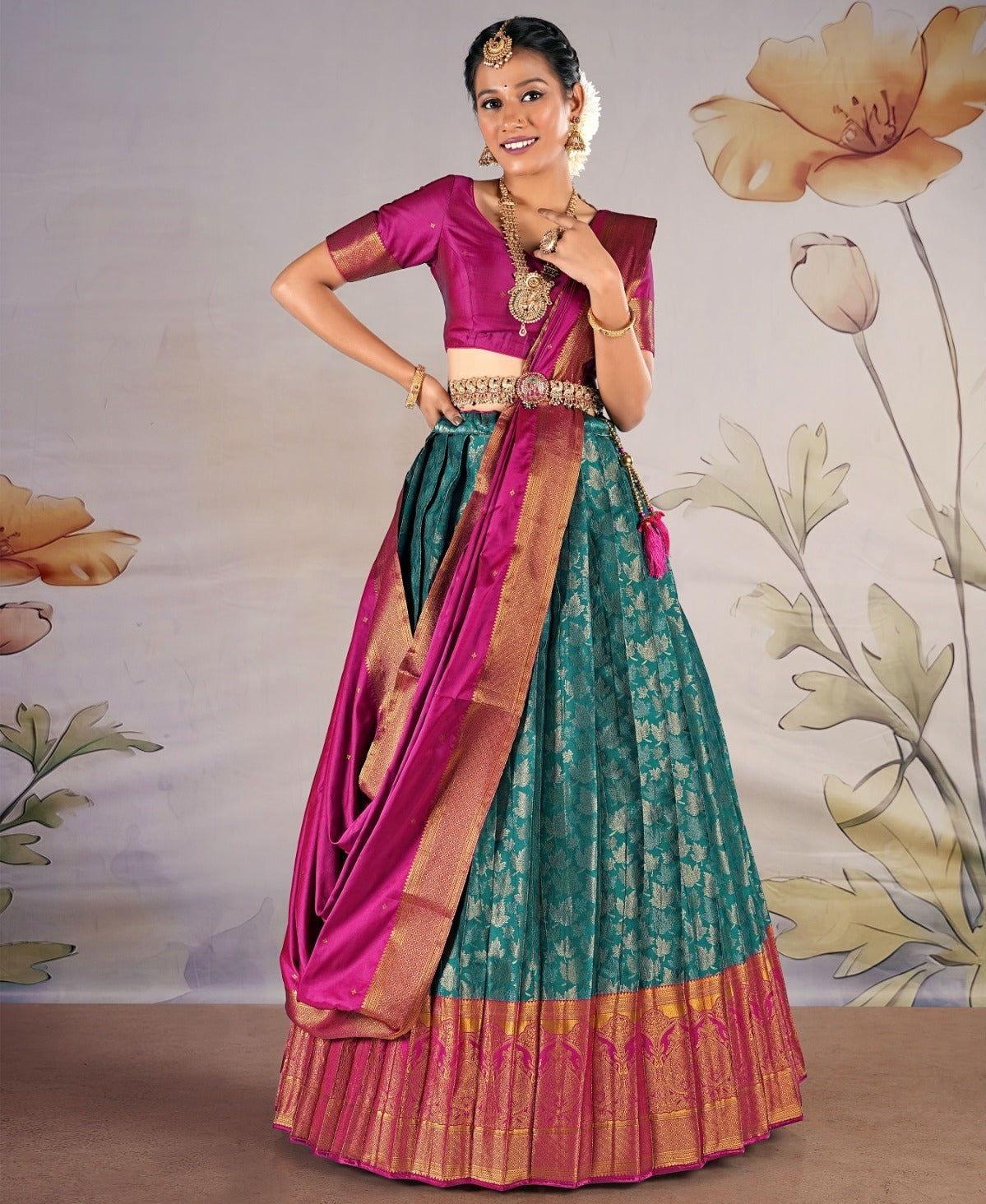 New Semi Stitiched Banarasi Lehenga Choli