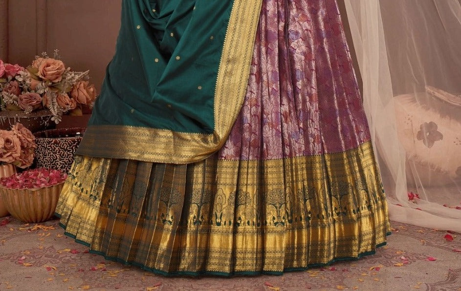 New Semi Stitiched Banarasi Lehenga Choli