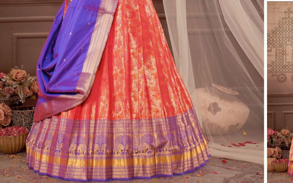 New Semi Stitiched Banarasi Lehenga Choli