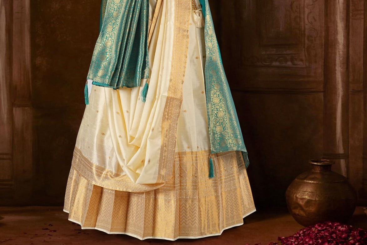 New Semi Stitiched Banarasi Lehenga Choli