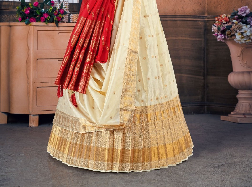 New Semi Stitiched Banarasi Lehenga Choli