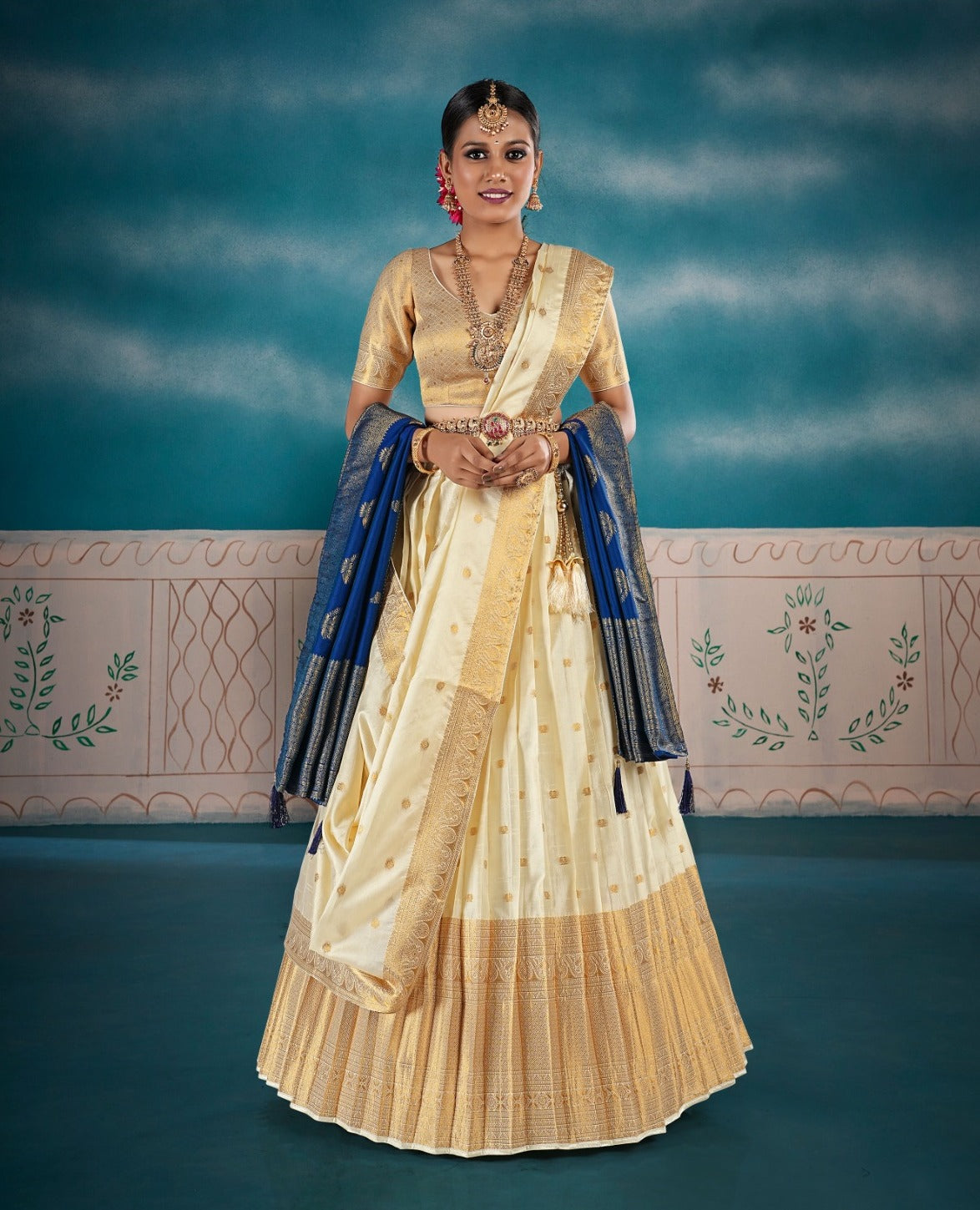 New Semi Stitiched Banarasi Lehenga Choli