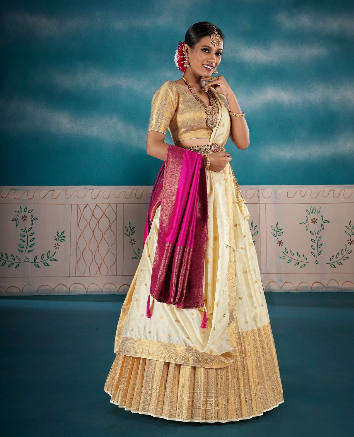 New Semi Stitiched Banarasi Lehenga Choli