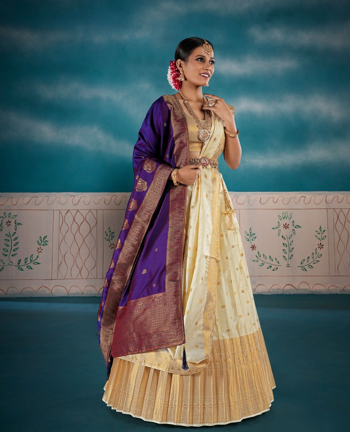 New Semi Stitiched Banarasi Lehenga Choli