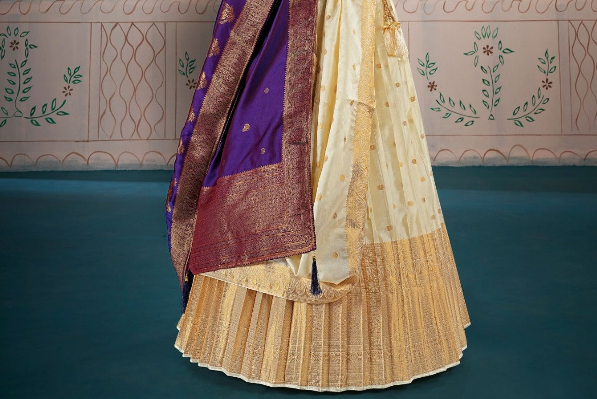 New Semi Stitiched Banarasi Lehenga Choli