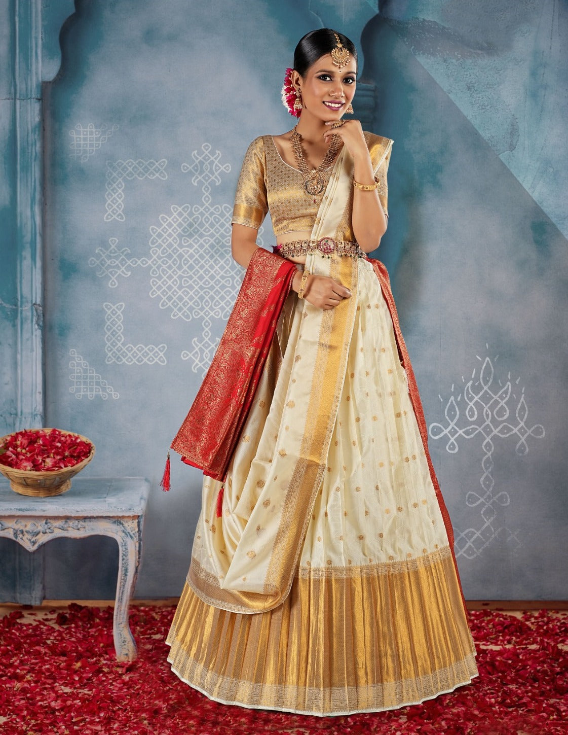 New Semi Stitiched Banarasi Lehenga Choli