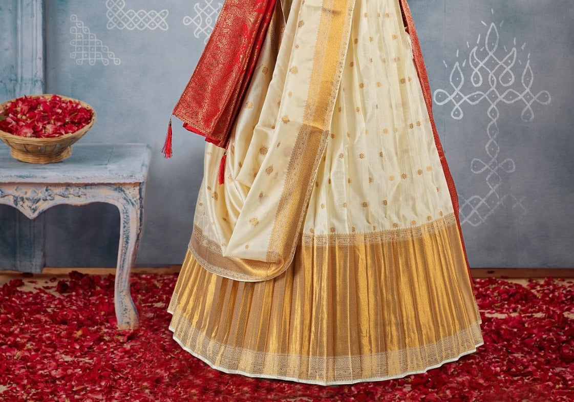 New Semi Stitiched Banarasi Lehenga Choli