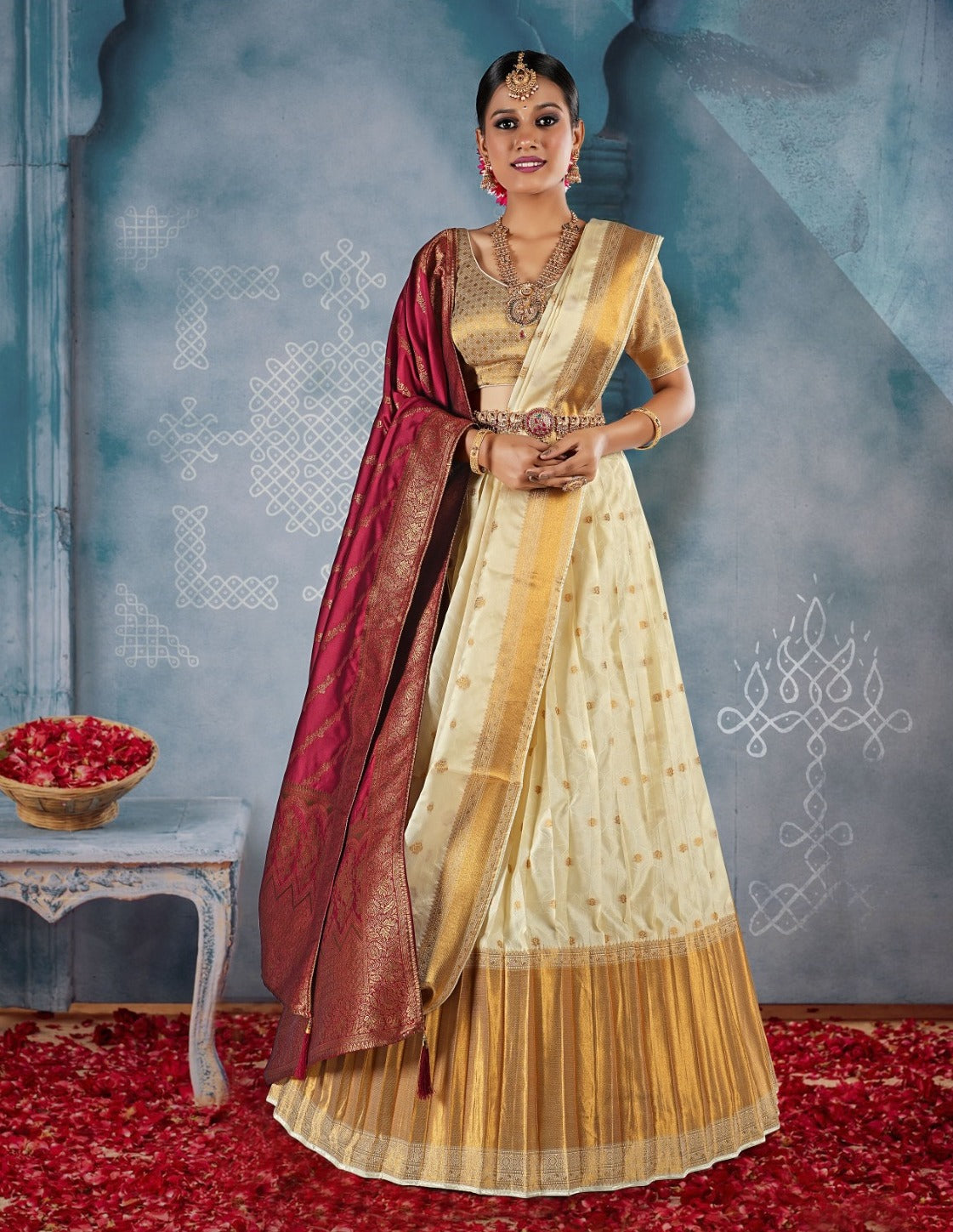 New Semi Stitiched Banarasi Lehenga Choli