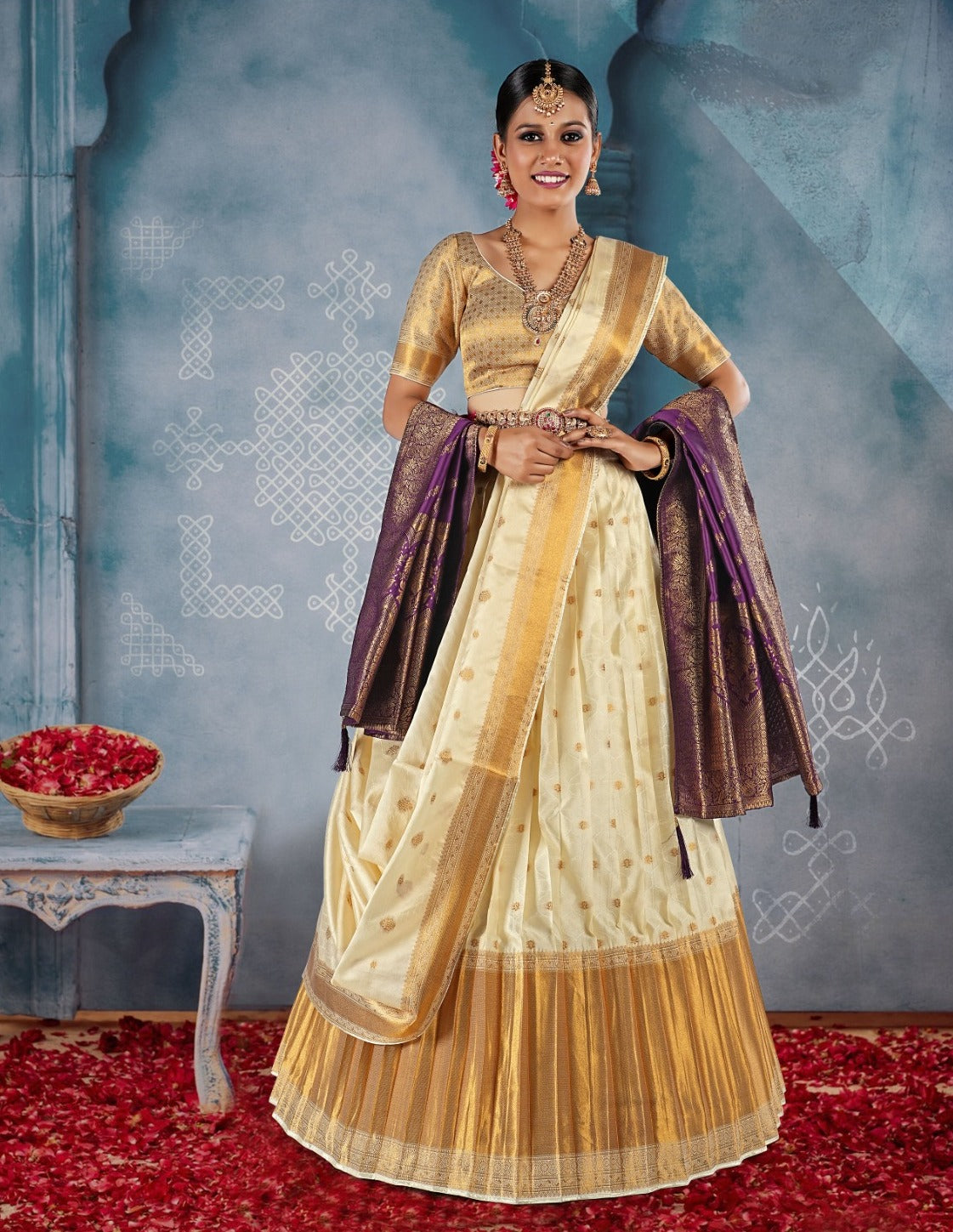 New Semi Stitiched Banarasi Lehenga Choli