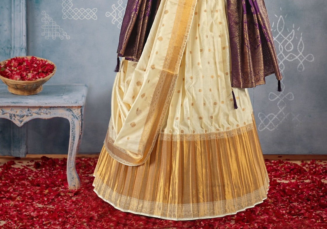 New Semi Stitiched Banarasi Lehenga Choli