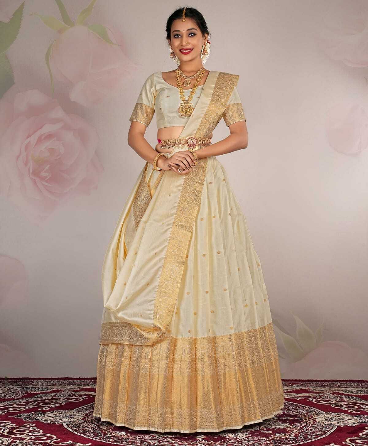 New Semi Stitiched Banarasi Lehenga Choli