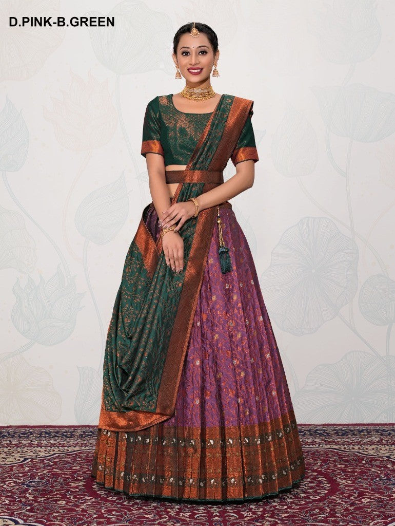 New Semi Stitiched Banarasi Lehenga Choli