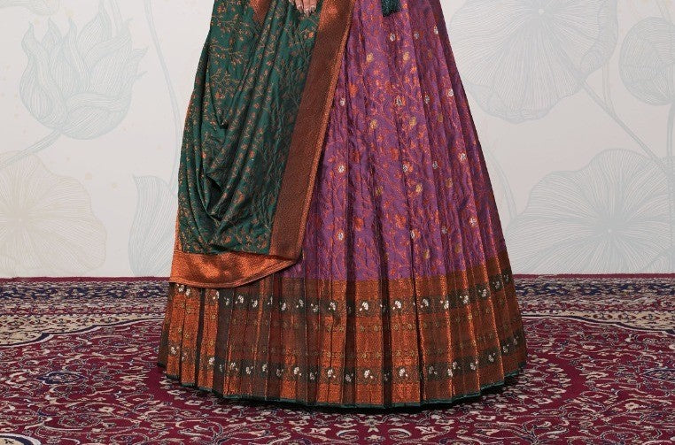 New Semi Stitiched Banarasi Lehenga Choli