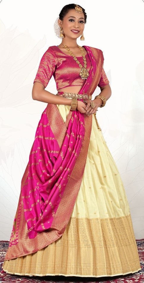 New Semi Stitiched Banarasi Lehenga Choli