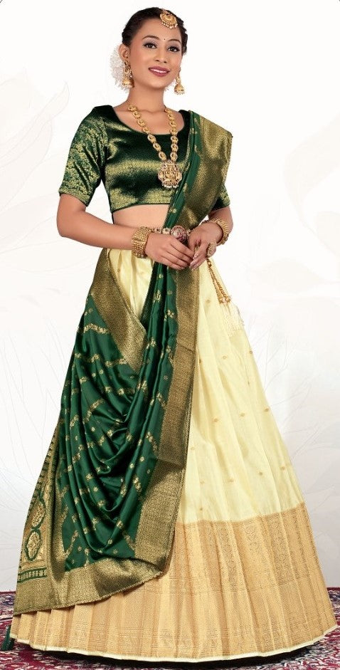 New Semi Stitiched Banarasi Lehenga Choli