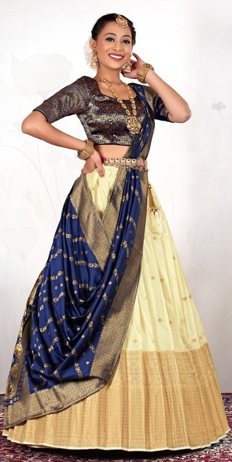 New Semi Stitiched Banarasi Lehenga Choli