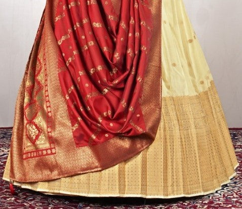 New Semi Stitiched Banarasi Lehenga Choli