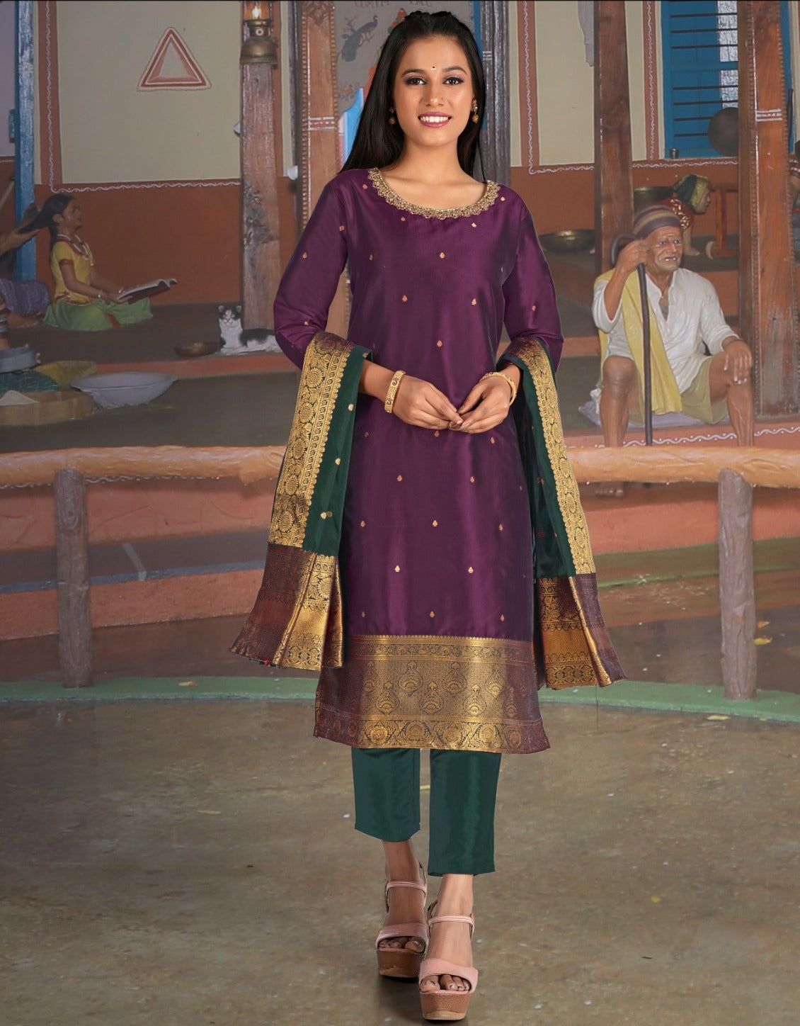 Ready Made Straight Cut Salwar Suits