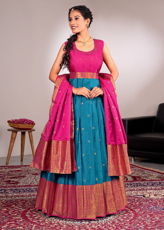 New Semi Stitiched Banarasi Lehenga Choli