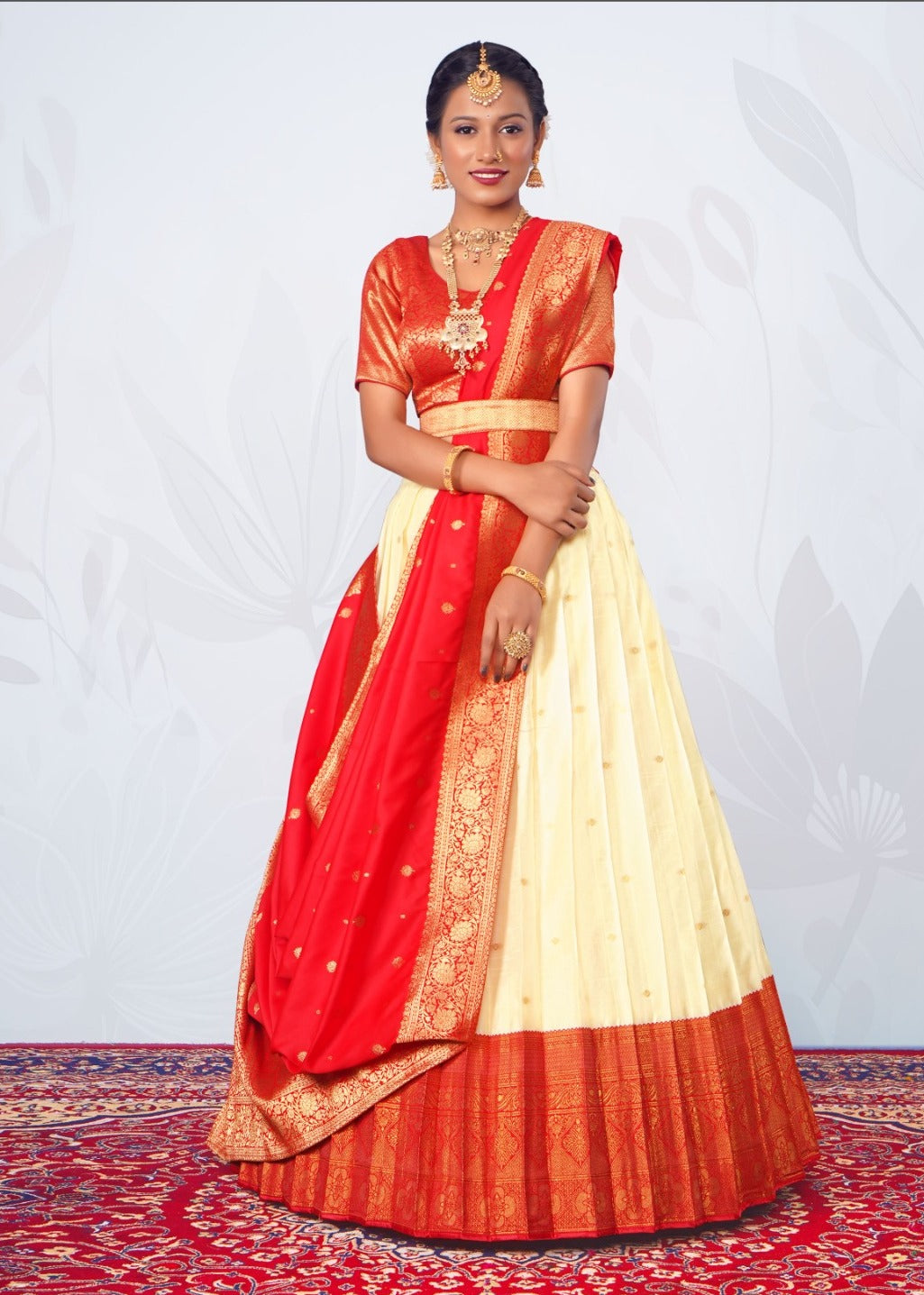 New Semi Stitiched Banarasi Lehenga Choli