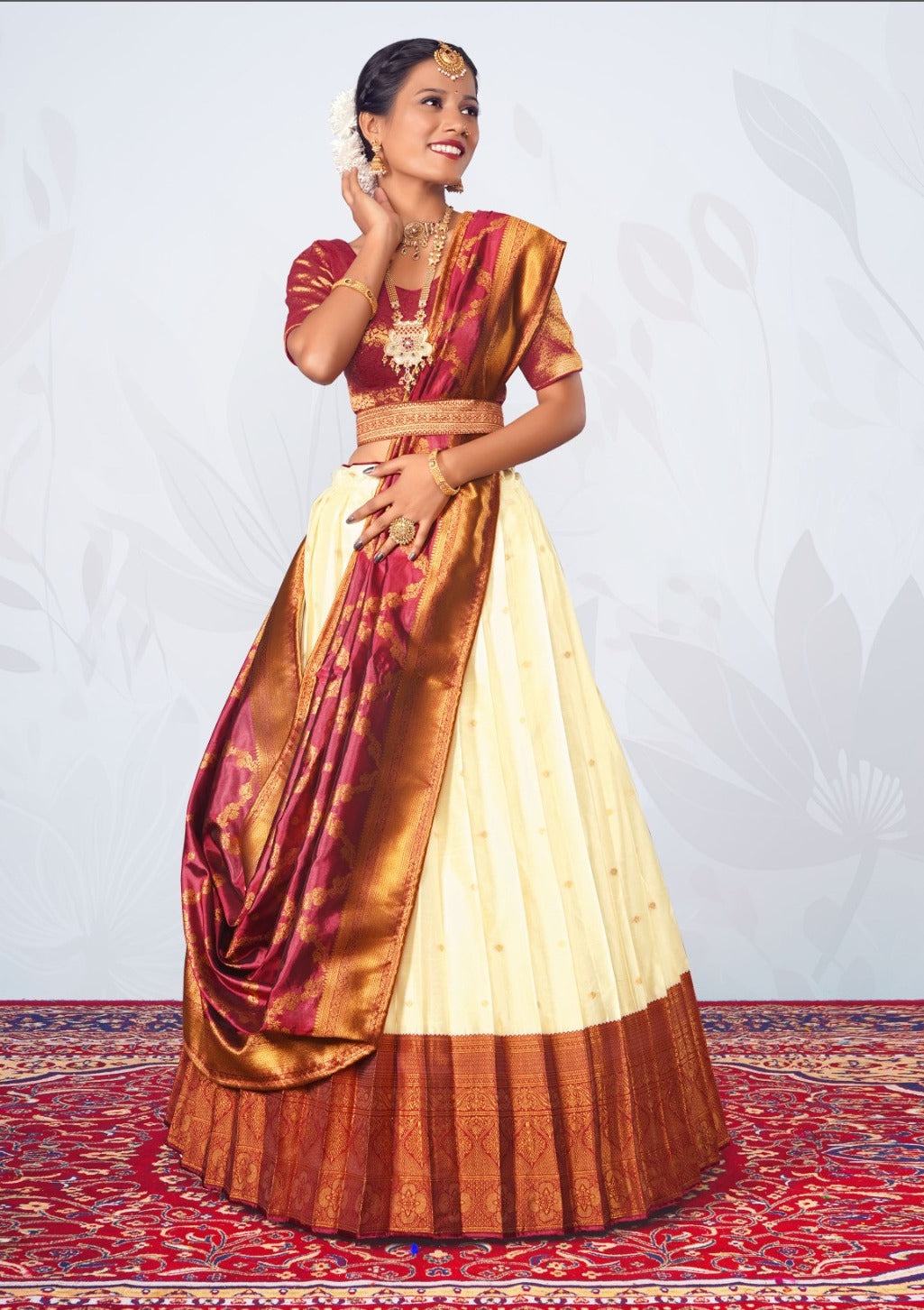 New Semi Stitiched Banarasi Lehenga Choli