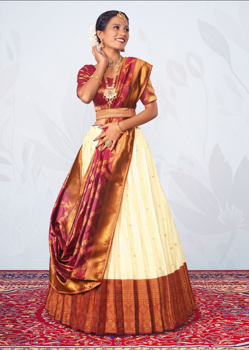 New Semi Stitiched Banarasi Lehenga Choli