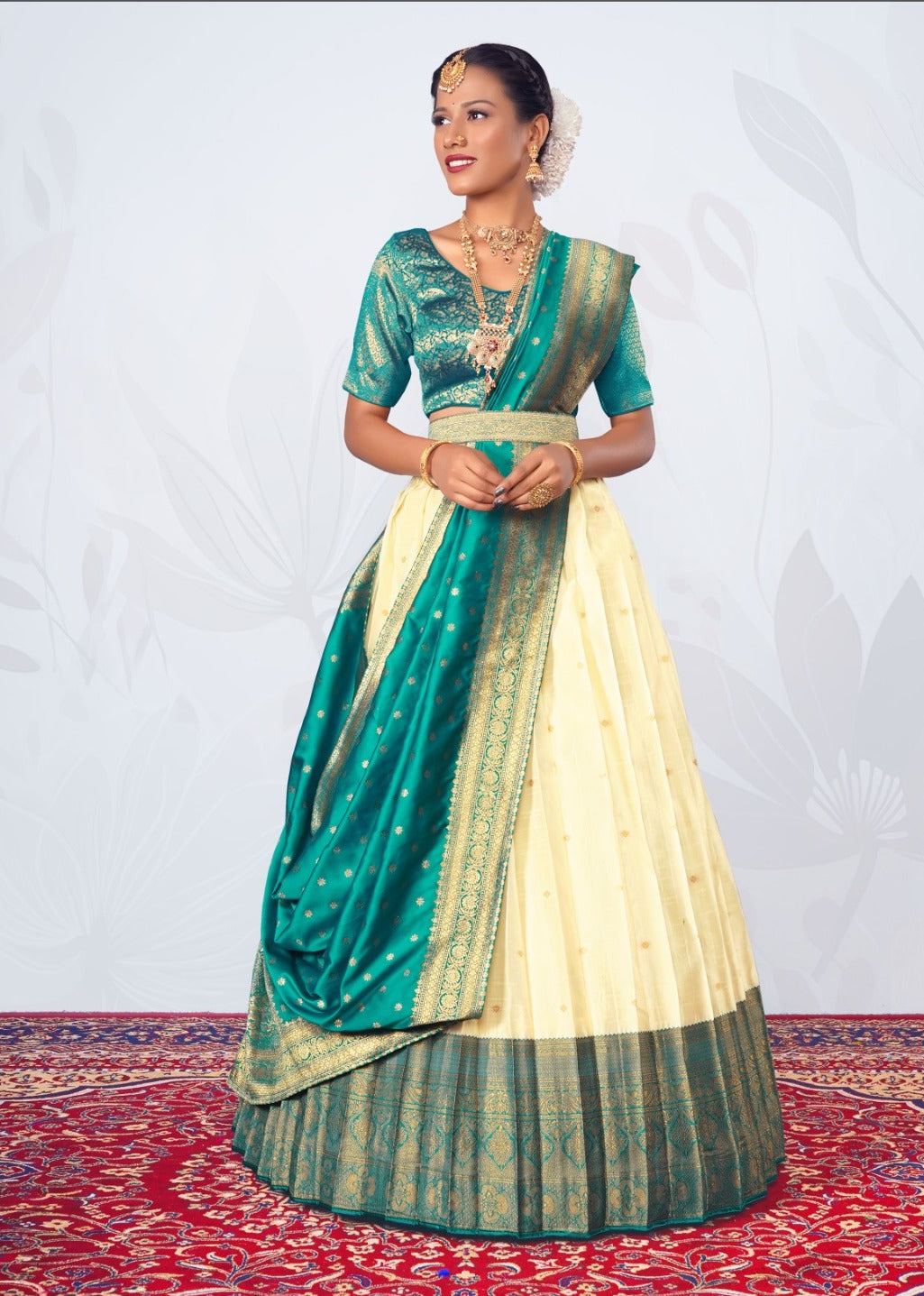 New Semi Stitiched Banarasi Lehenga Choli