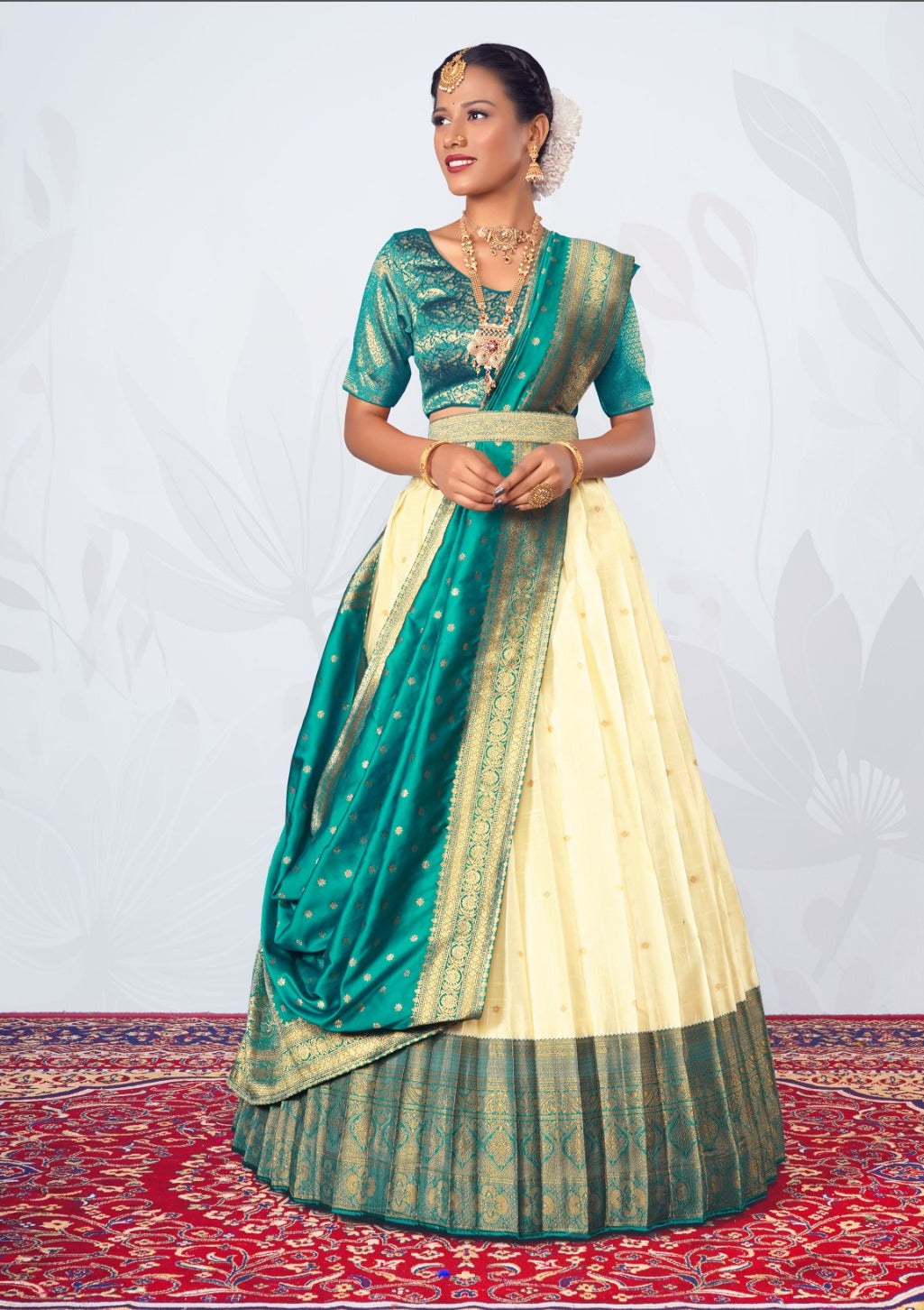 New Semi Stitiched Banarasi Lehenga Choli