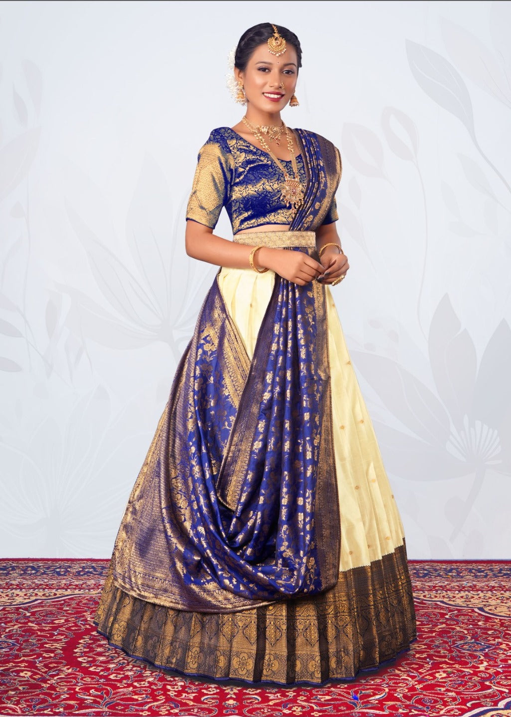 New Semi Stitiched Banarasi Lehenga Choli