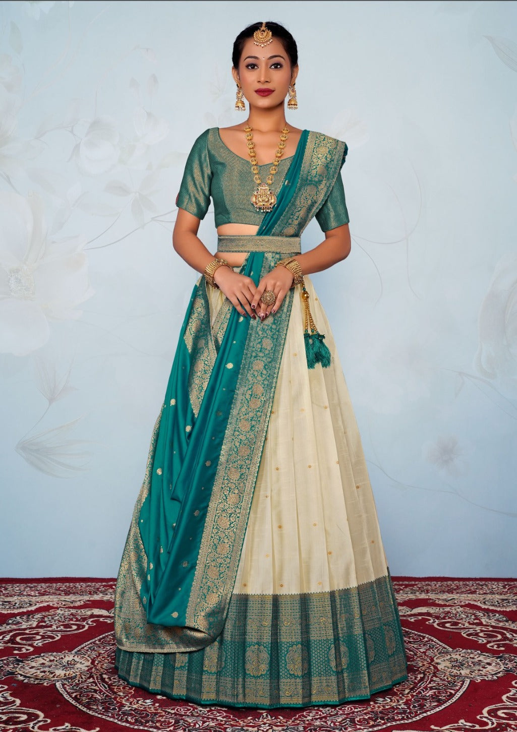 New Semi Stitiched Banarasi Lehenga Choli