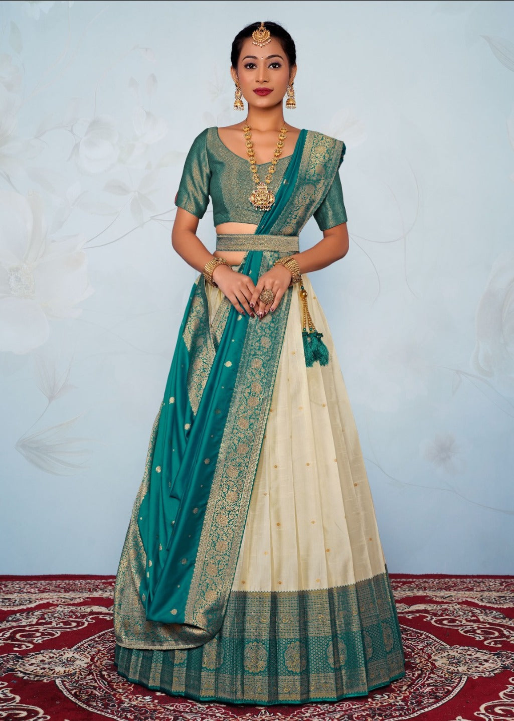 New Semi Stitiched Banarasi Lehenga Choli